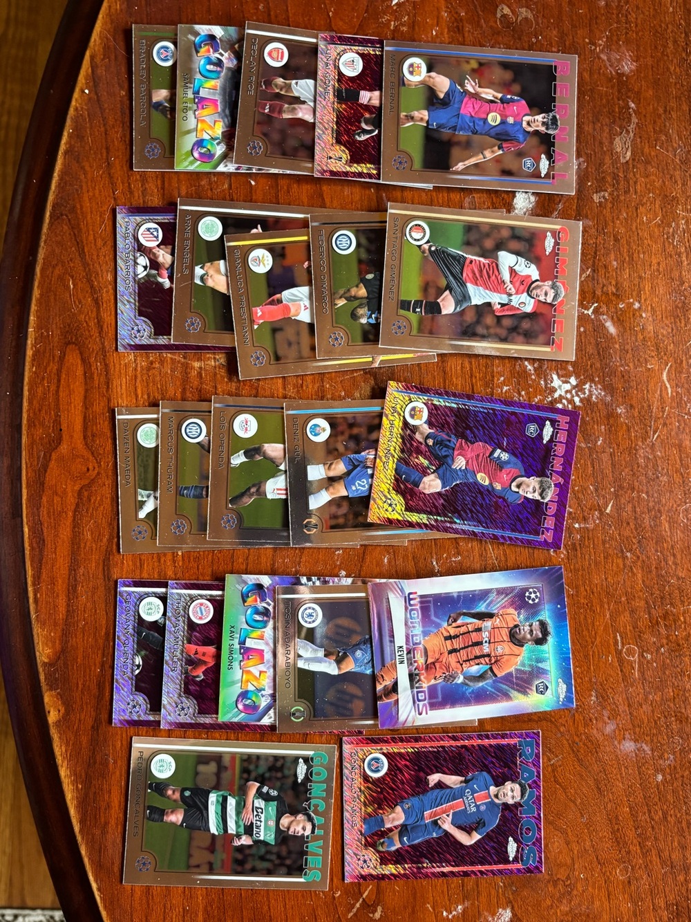 2025 Topps Chrome Soccer Player Trading cards. 22 total